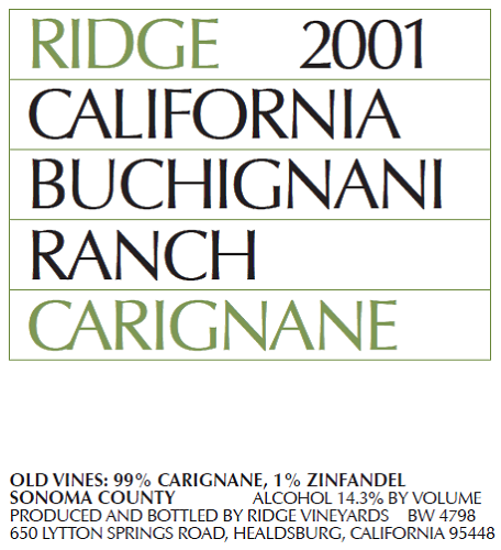 2001 Buchignani Carignane