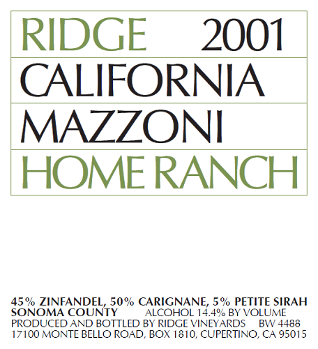 2001 Mazzoni Home Ranch