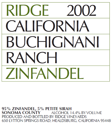 2002 Buchignani Zinfandel