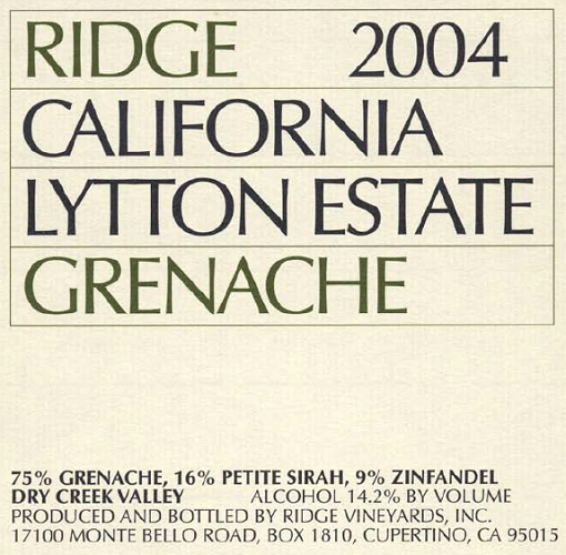 2004 Lytton Estate Grenache