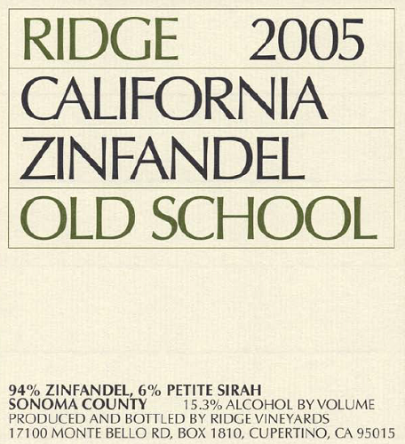 2005 Old School Zinfandel