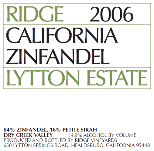 2006 Lytton Estate Zinfandel