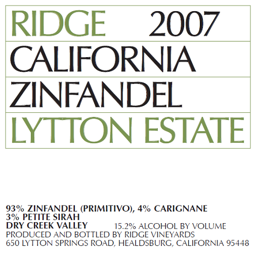 2007 Lytton Estate Zinfandel