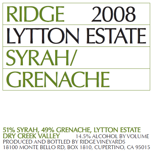2008 Lytton Estate Syrah Grenache