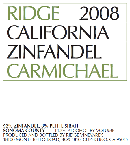 2008 Carmichael Zinfandel