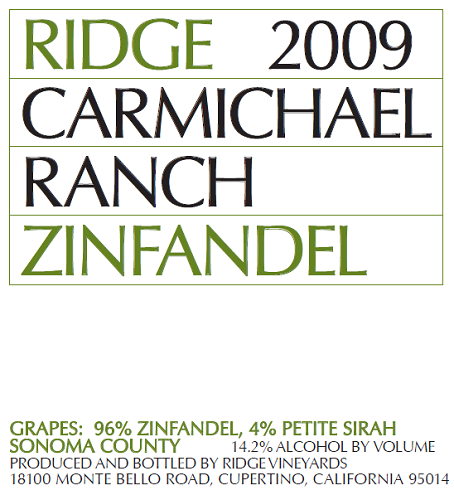 2009 Carmichael Zinfandel