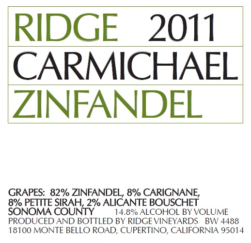 2011 Carmichael Zinfandel