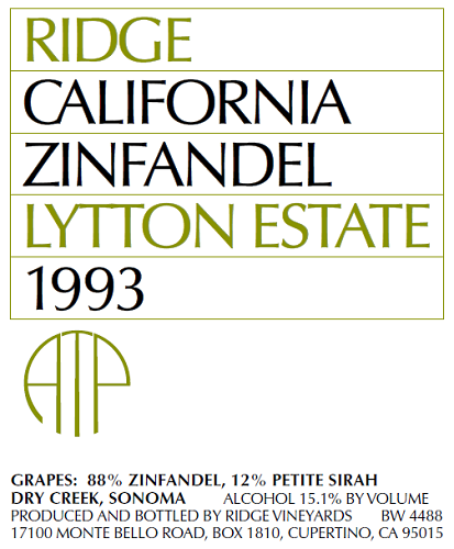 1993 Lytton Estate Zinfandel