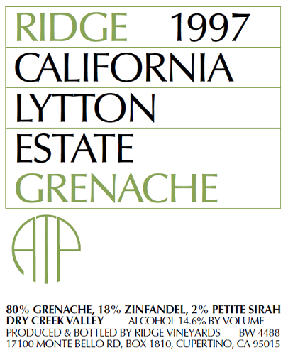 1997 Lytton Estate Grenache