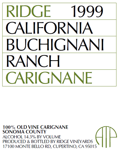 1999 Buchignani Carignane