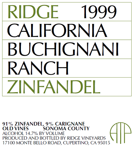 1999 Buchignani Zinfandel