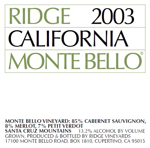 2003 Monte Bello