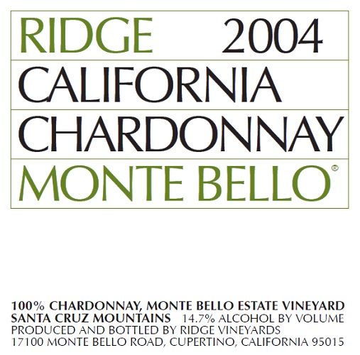 2004 Monte Bello Chardonnay
