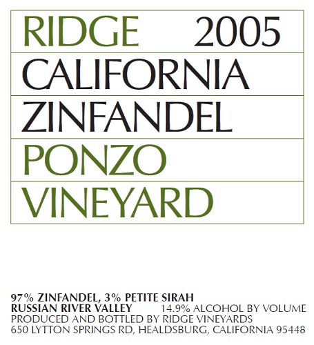 2005 Ponzo Zinfandel