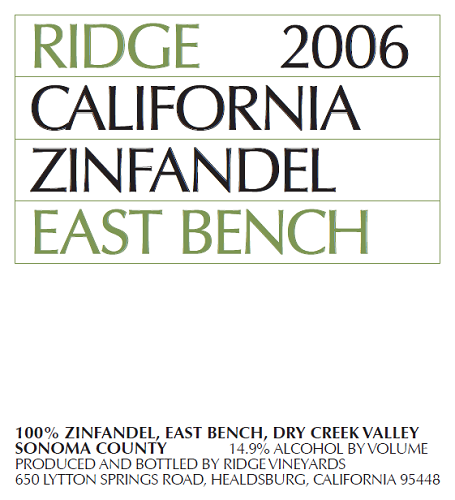 2006 East Bench Zinfandel