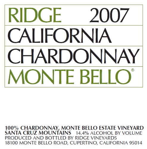 2007 Monte Bello Chardonnay
