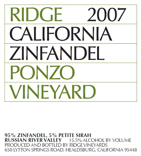 2007 Ponzo Zinfandel