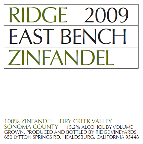 2009 East Bench Zinfandel