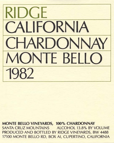 1982 Monte Bello Chardonnay