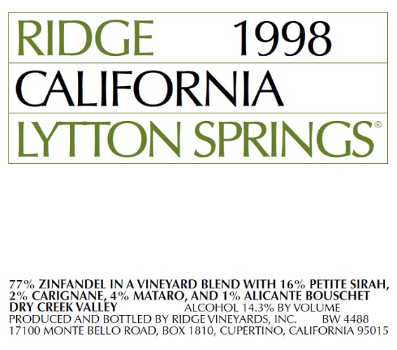 1998 Lytton Springs
