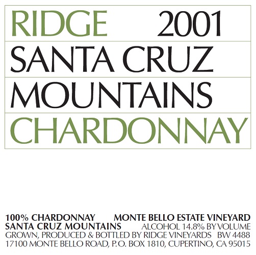 2001 Santa Cruz Mountains Chardonnay