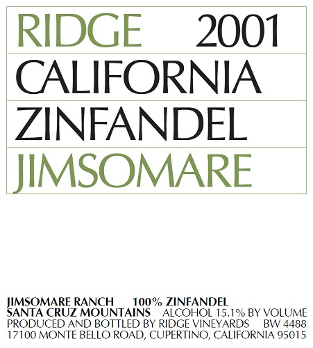 2001 Jimsomare Zinfandel