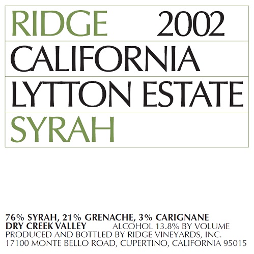 2002 Lytton Estate Syrah