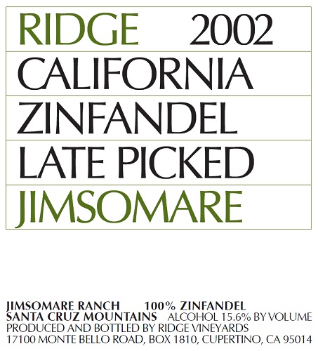 2002 Jimsomare Zinfandel