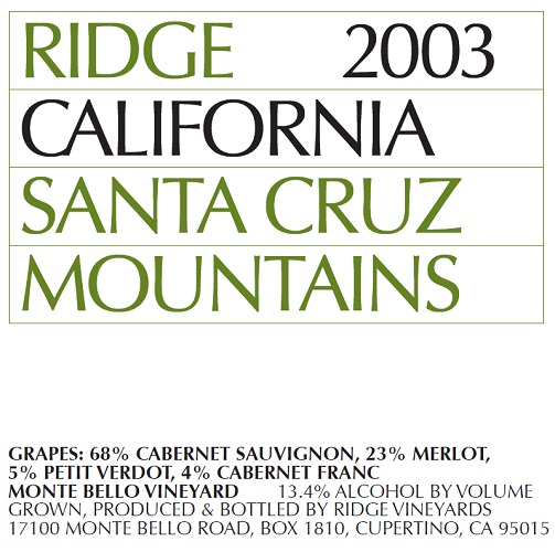 2003 Santa Cruz Mountains Estate