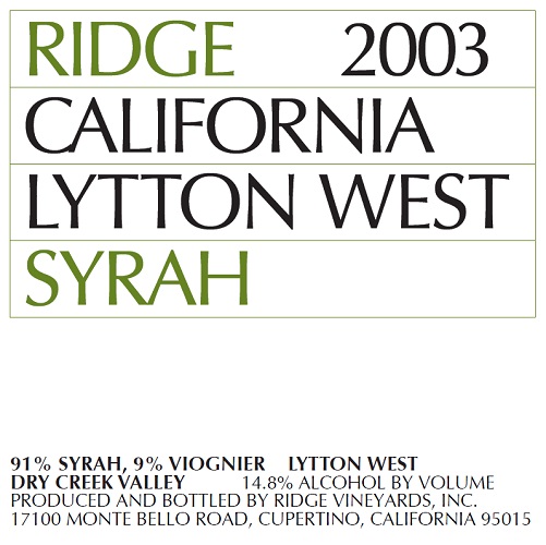 2003 Lytton Estate Syrah