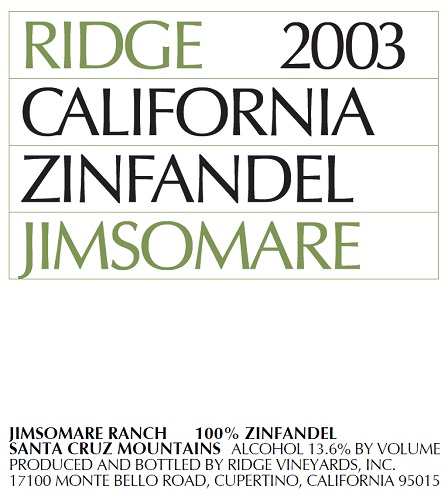 2003 Jimsomare Zinfandel