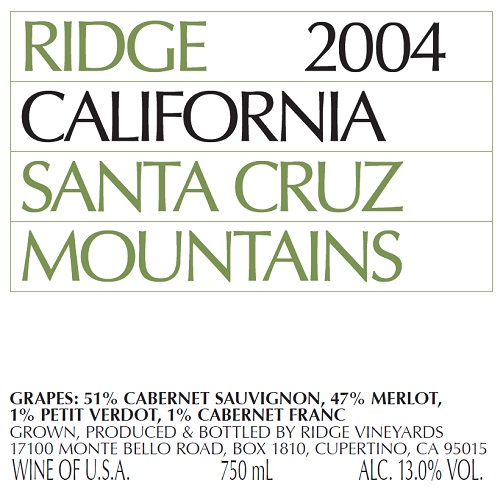 2004 Santa Cruz Mountains Estate