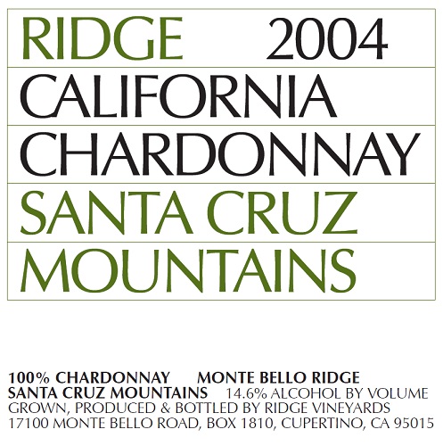2004 Santa Cruz Mountains Chardonnay