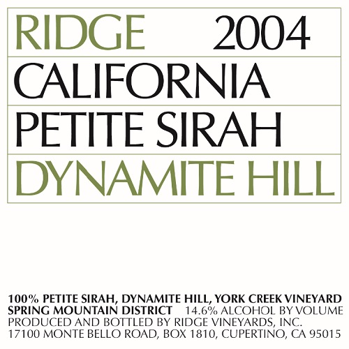 2004 Dynamite Hill Petite Sirah
