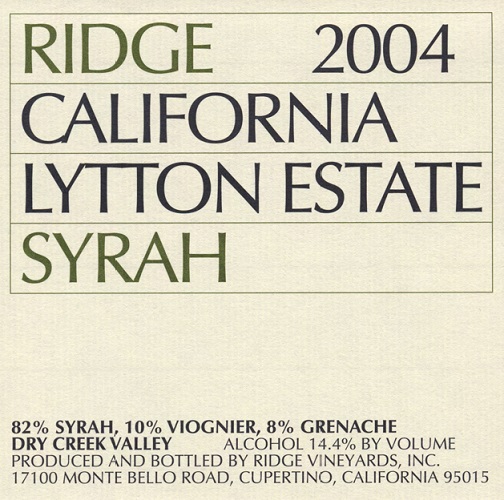 2004 Lytton Estate Syrah