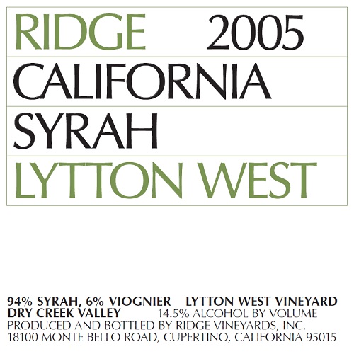 2005 Lytton Estate Syrah