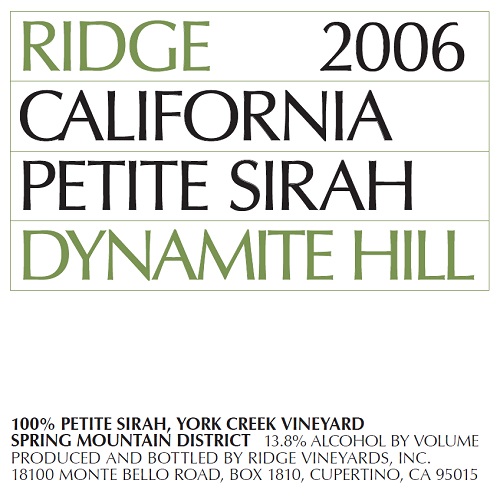 2006 Dynamite Hill Petite Sirah