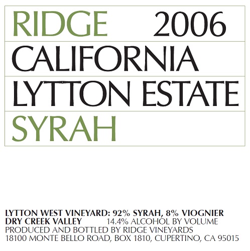 2006 Lytton Estate Syrah