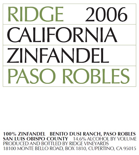 2006 Paso Robles Zinfandel