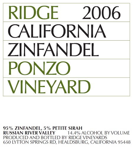2006 Ponzo Zinfandel