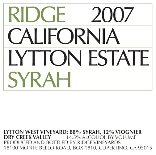 2007 Lytton Estate Syrah
