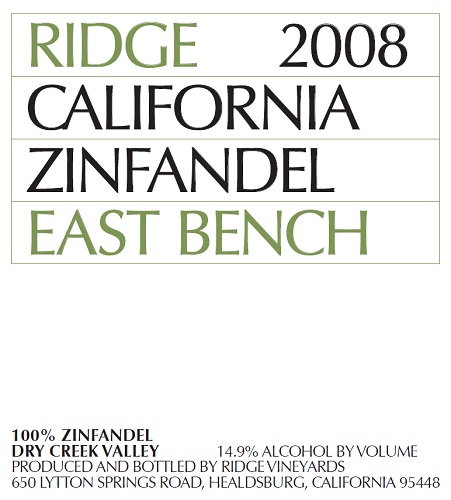 2008 East Bench Zinfandel