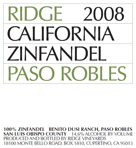 2008 Paso Robles Zinfandel