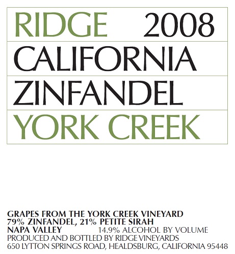 2008 York Creek Zinfandel