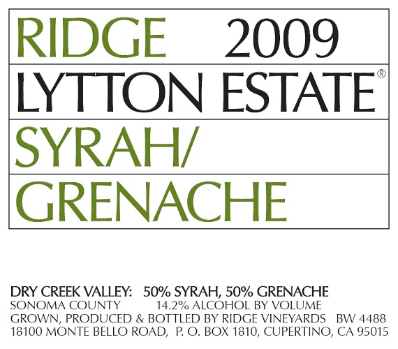2009 Lytton Estate Syrah Grenache