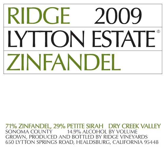 2009 Lytton Estate Zinfandel