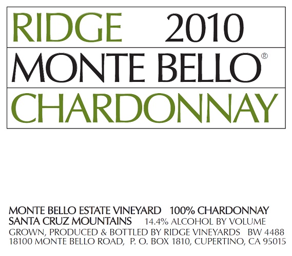 2010 Monte Bello Chardonnay