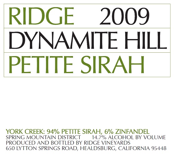 2009 Dynamite Hill Petite Sirah
