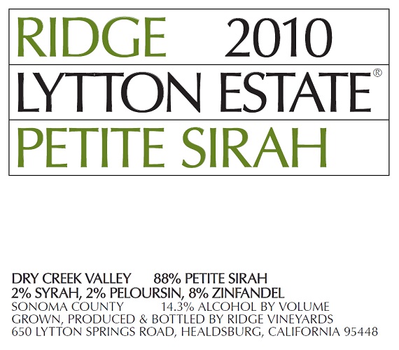 2010 Lytton Estate Petite Sirah