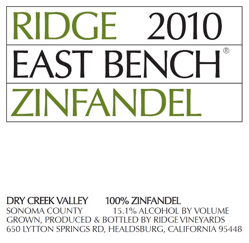 2010 East Bench Zinfandel